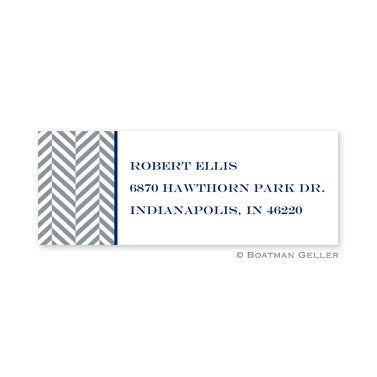 boatman geller herringbone gray address labels