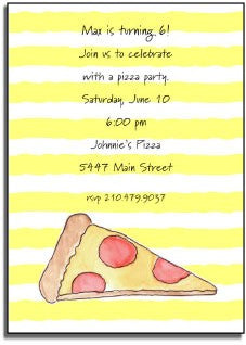 personalized invitations  pizza party