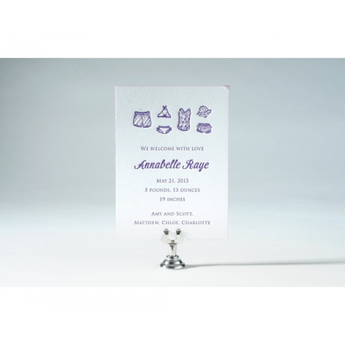 letterpress baby announcement - children's swim suits