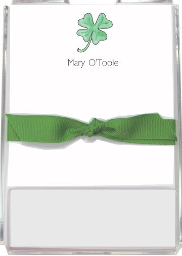personalized memo sets  lucky clover