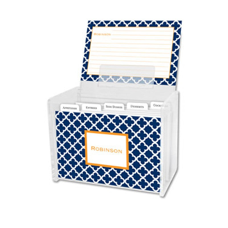 boatman geller bristol tile navy recipe box