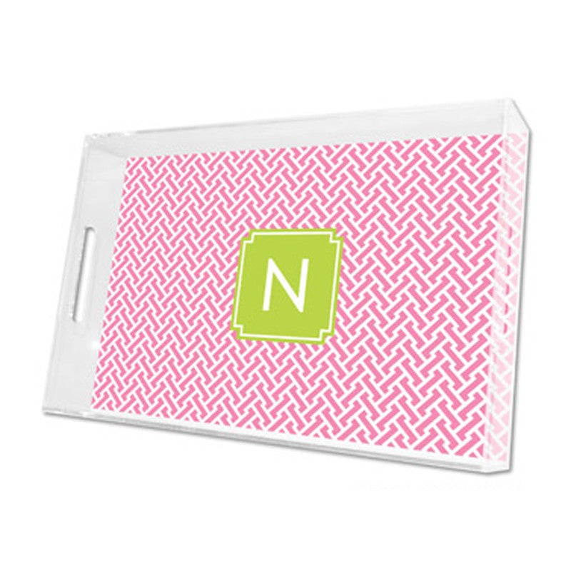 stella pink lucite tray - large