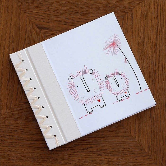 baby's first book - pink lion by rag & bone bindery