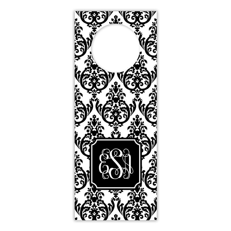 boatman geller madison damask white with black wine tags