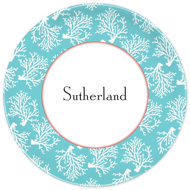 boatman geller coral repeat teal plate