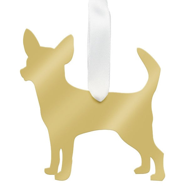 moon and lola chihuahua christmas ornament - gold