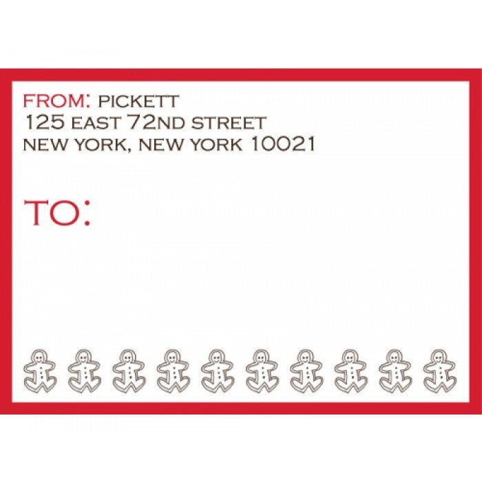 gingerbread men large mailing stickers