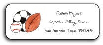 personalized address labels  sports fan