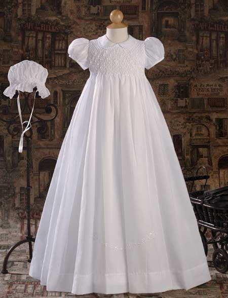 hand smocked christening gown