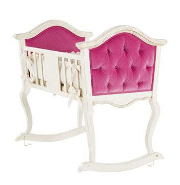 upholstered cradle - rosetta fabric & versailles creme