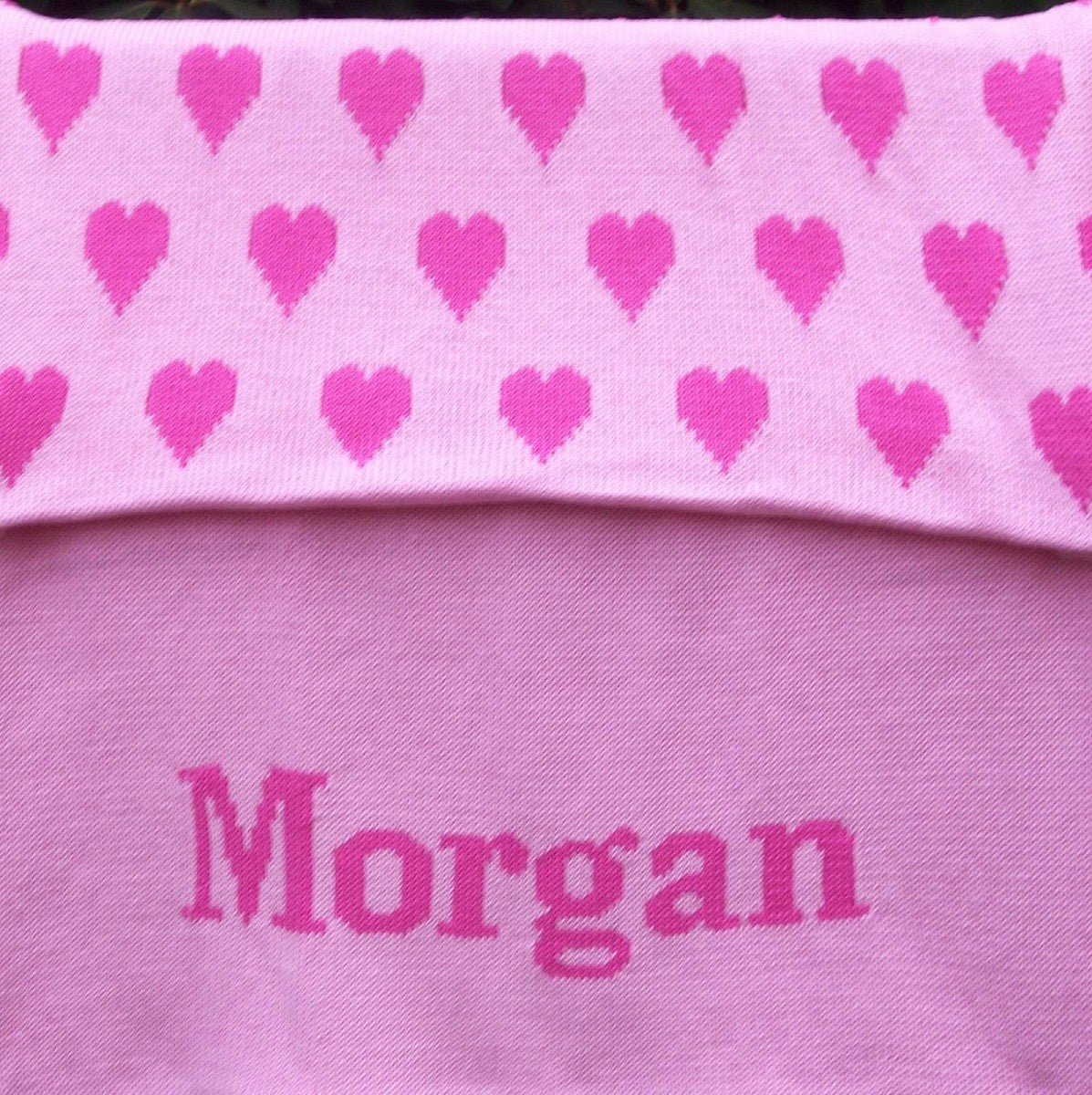 personalized heart baby blanket