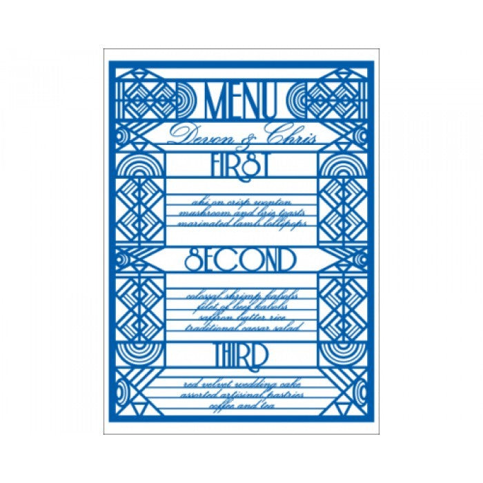 devom & chris menu card