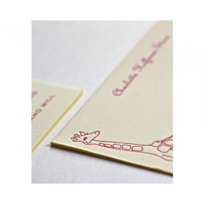 giraffe baby stationery