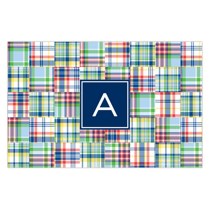 boatman geller madras patch blue disposable placemats
