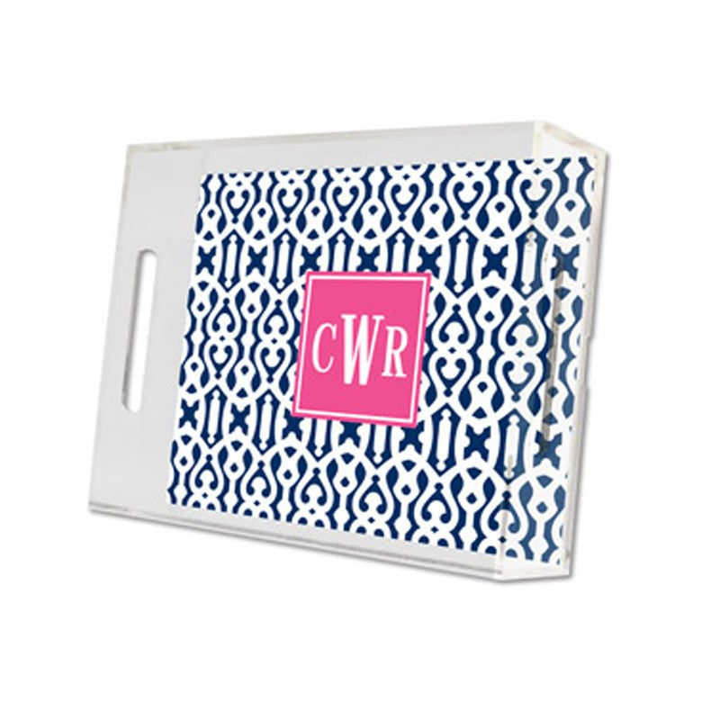 cameron navy lucite tray - small