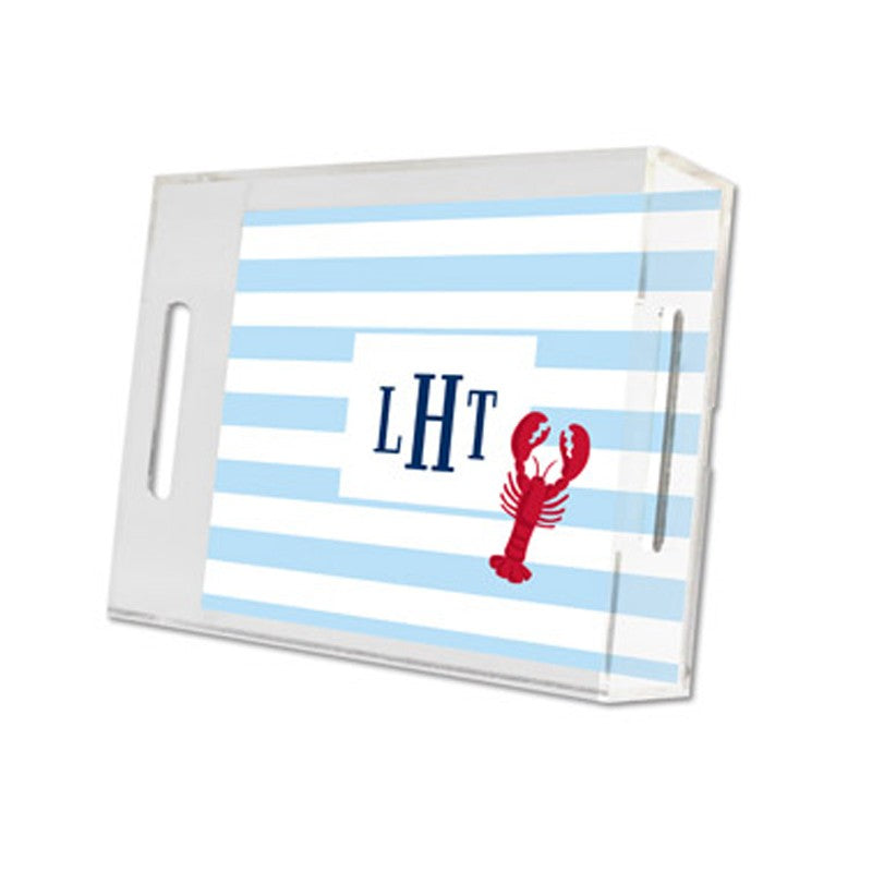 stripe lobster lucite tray - small