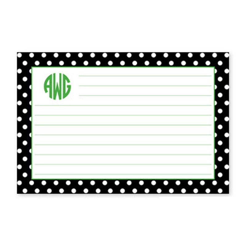 boatman geller polka dot black recipe card