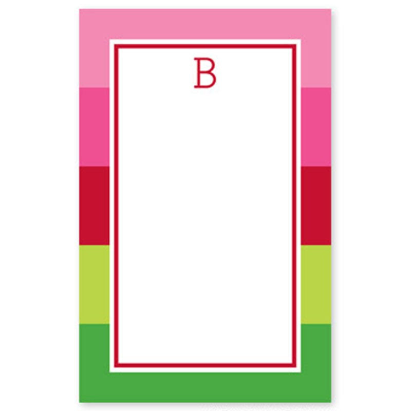 boatman geller bold stripe pink & green notepad