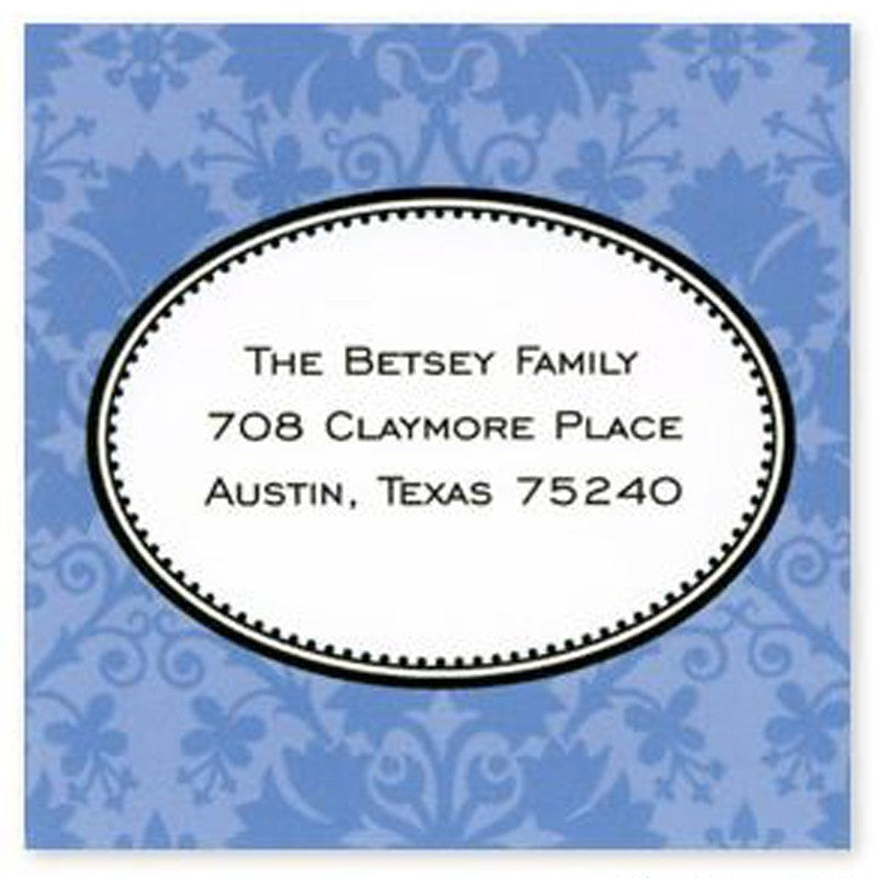 boatman geller damask blue square sticker