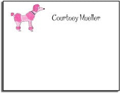 personalized kids notes  pink poodle