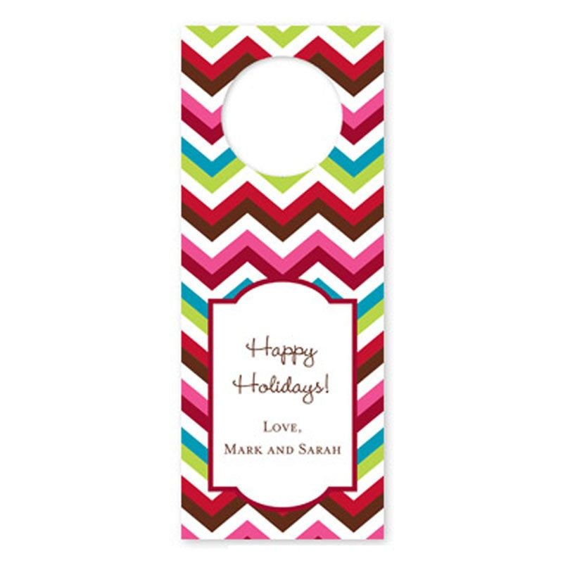 boatman geller chevron holiday wine tags