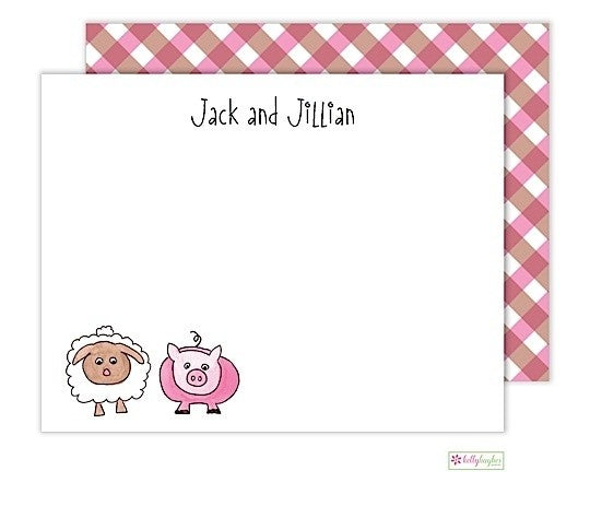 personalized - farm friends flat notes