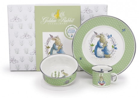 peter rabbit keepsake dish set (bowl, plate, mug)