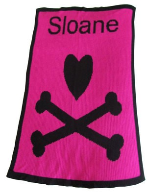 heart and crossbones blanket