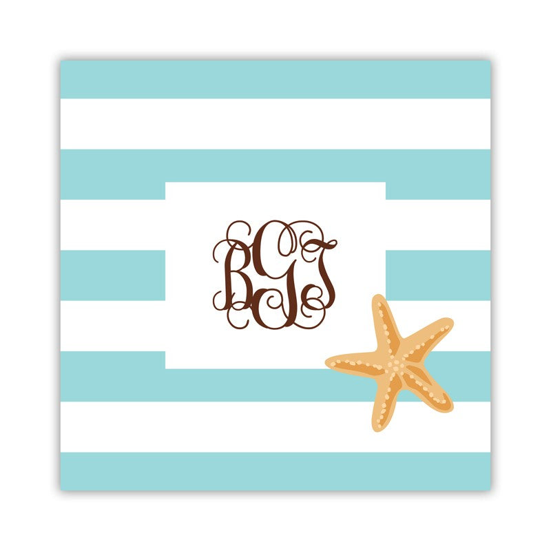 stripe starfish square paper coaster set of 50