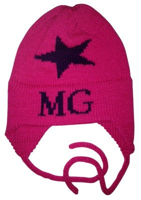 personalized Single Star Hat with Earflaps