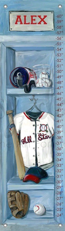 baseball locker personalized growth chart