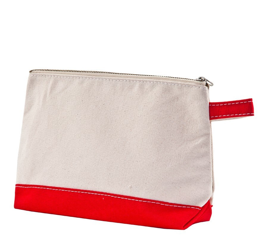red personalized make-up bag