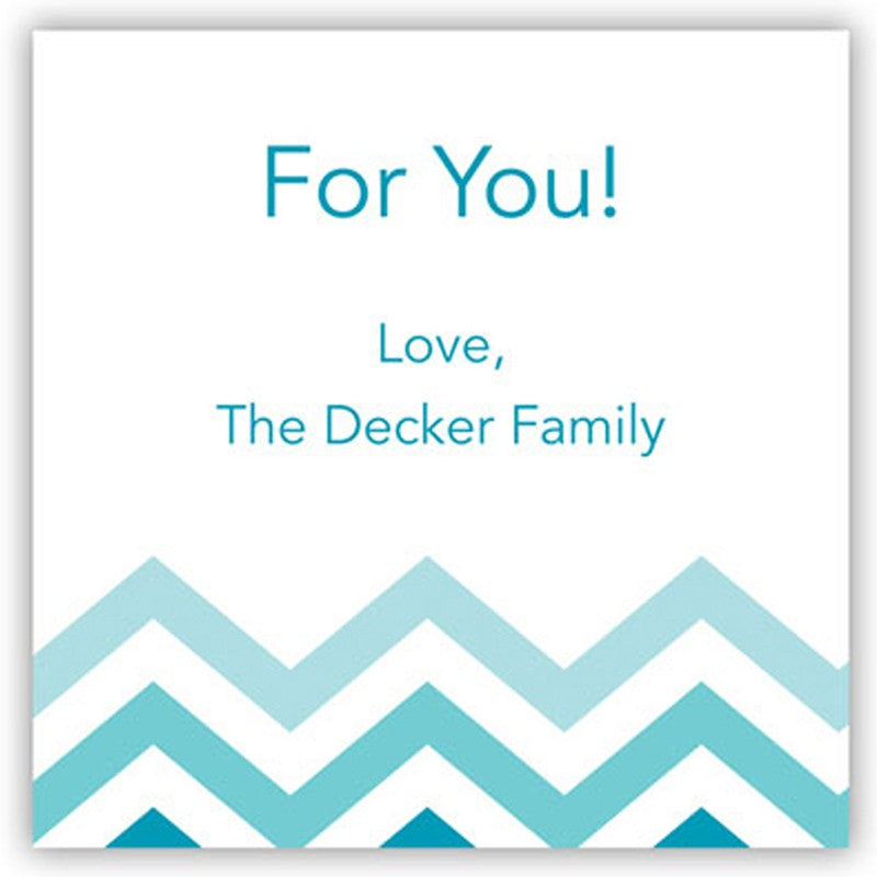 boatman geller chevron ombre teal square sticker