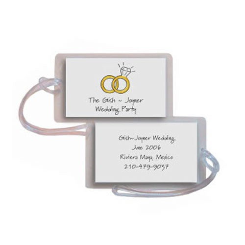 personalized luggage tags  wedding rings