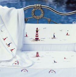 gordonsbury embroidered nautical fitted crib sheet