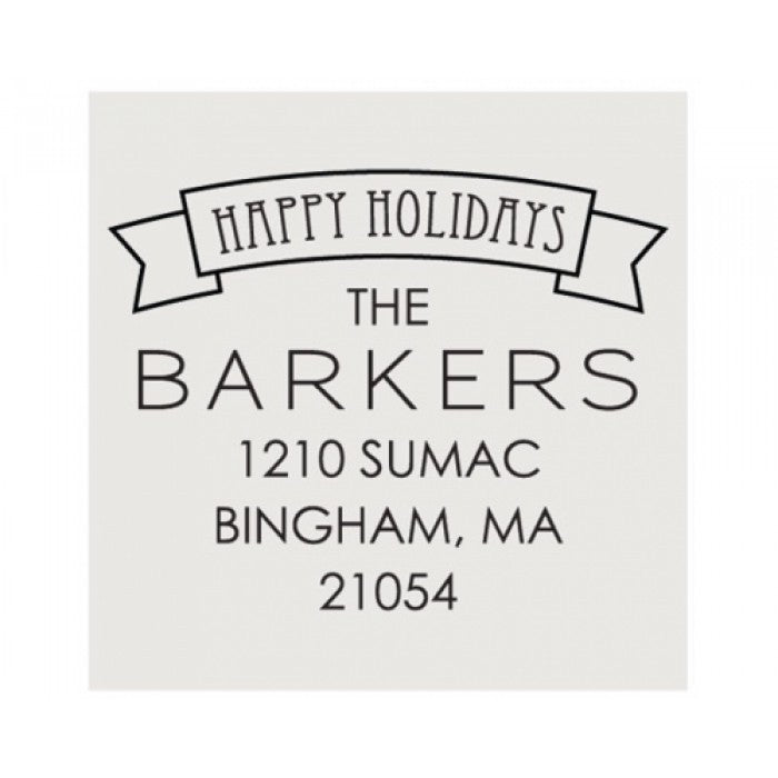 the barker holiday self - inking square stamp