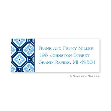 boatman geller geo pattern navy address labels