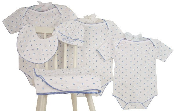 blue star layette set