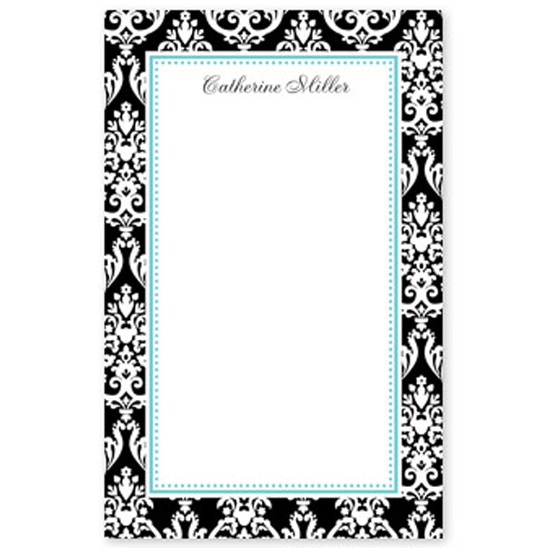 boatman geller madison damask black notepad