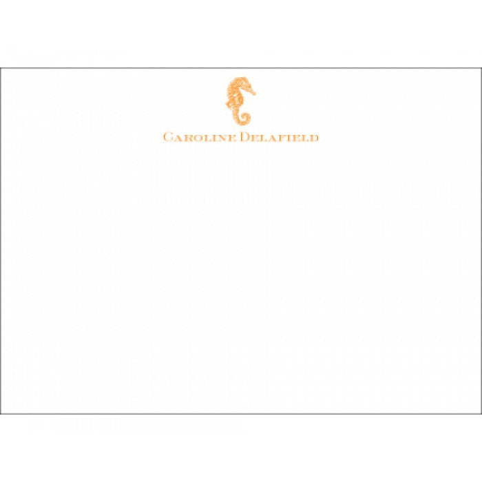orange seahorse social stationery