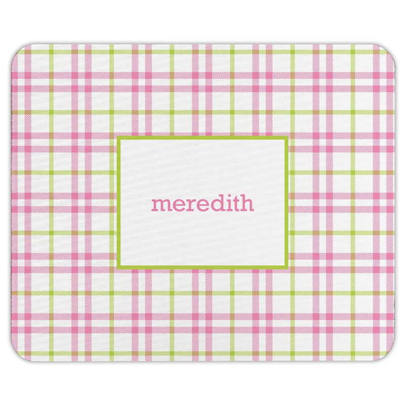 boatman geller miller check pink & green mouse pad