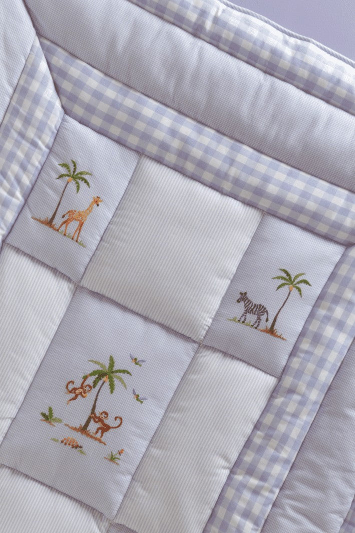 gordonsbury on safari crib quilt - Blue
