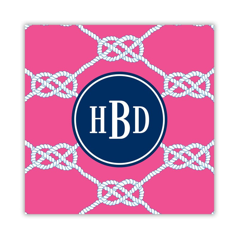 nautical knot raspberry square paper coaster set of 50