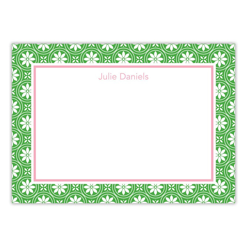 boatman geller medallion green large flat notecard