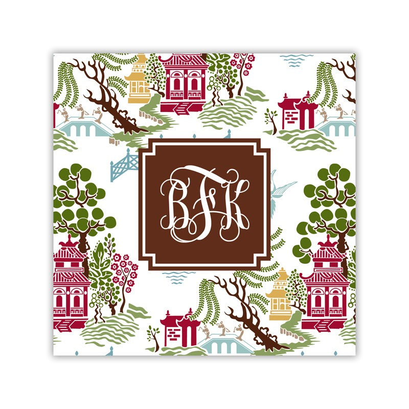 chinoiserie autumn square paper coaster set of 50