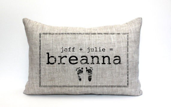 personalized baby pillow - baby footprints
