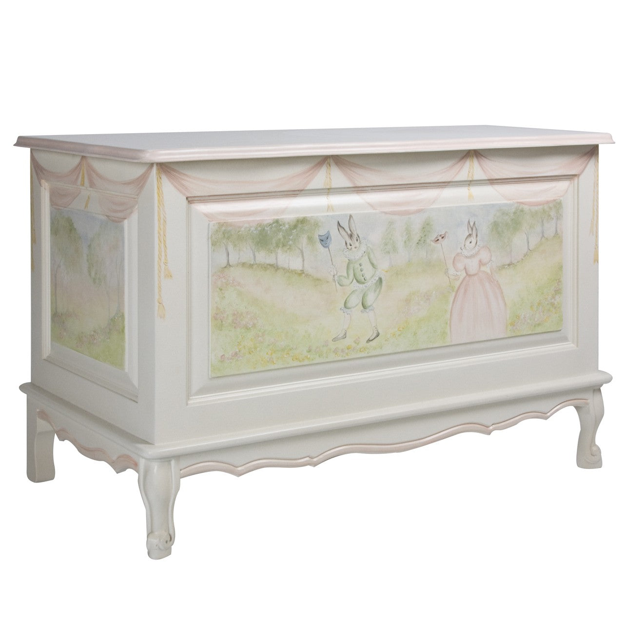 French Toy Chest Antico White And Blue