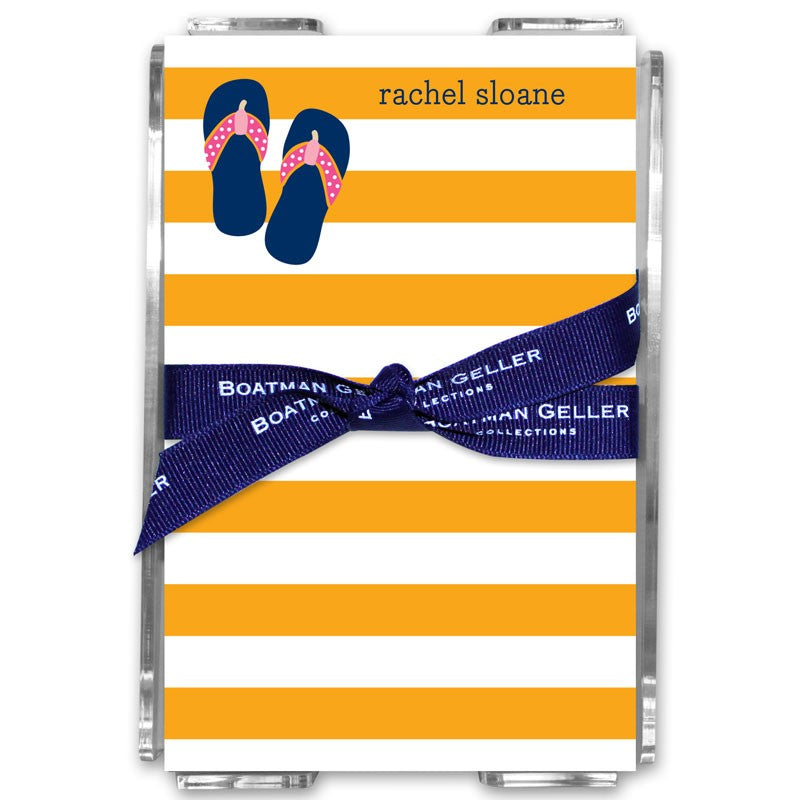 boatman geller stripe flip flops acrylic note sheets
