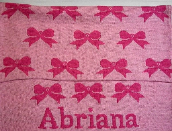 personalized bow blanket