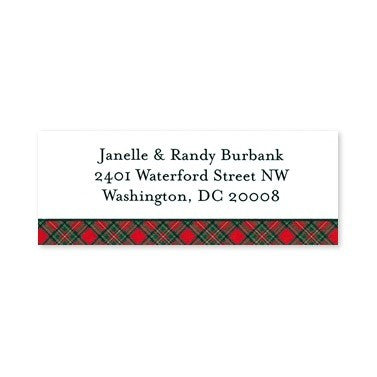 boatman geller plaid red address labels